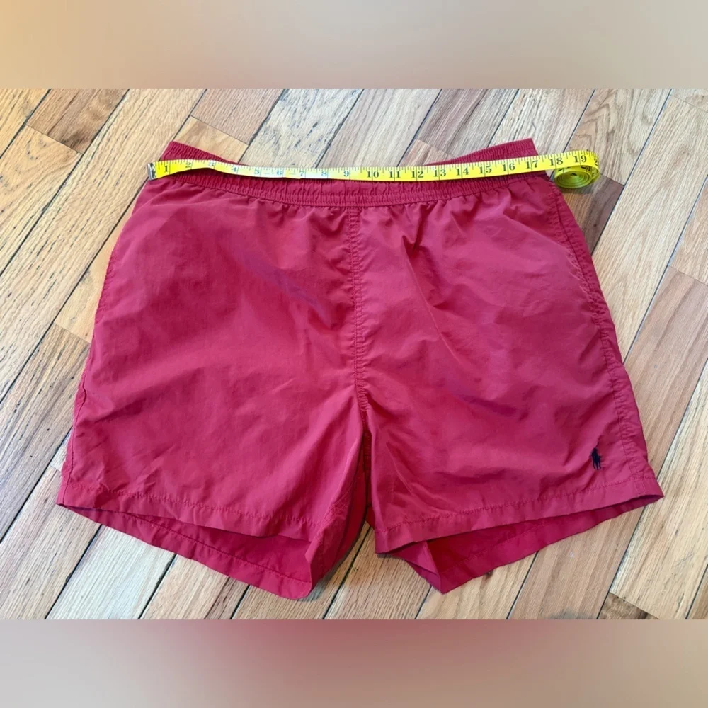 VTG Polo Ralph Lauren Red Swim Trunks Lined Lifeguard Shorts Men’s Size L